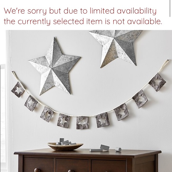 NIB POTTERY BARN KIDS Felted Wool Cut Out Star Garland wool - Picture 6 of 6